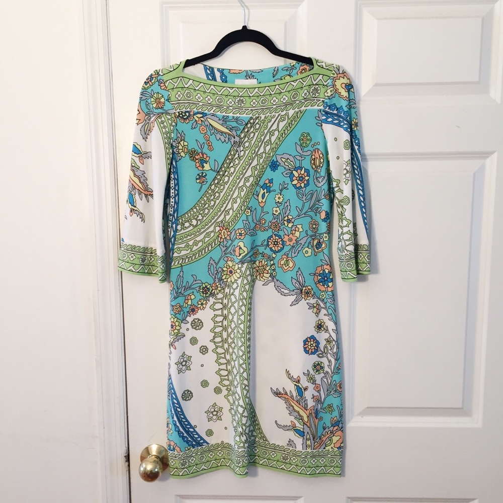 Donna Morgan 3/4 Sleeve Print Dress - Picture 1 of 6